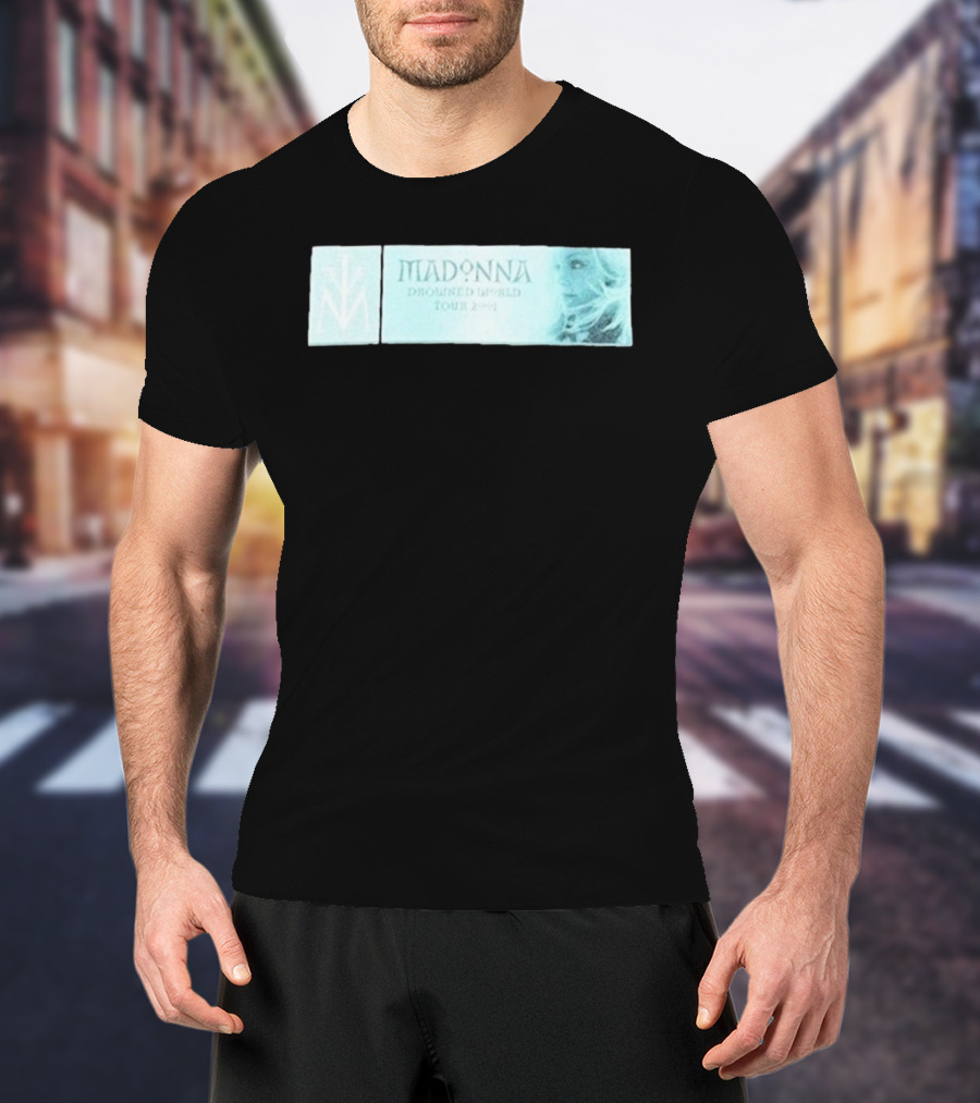 Madonna Drowned World Tour 2001 Blue Aesthetic Album Art T-Shirt