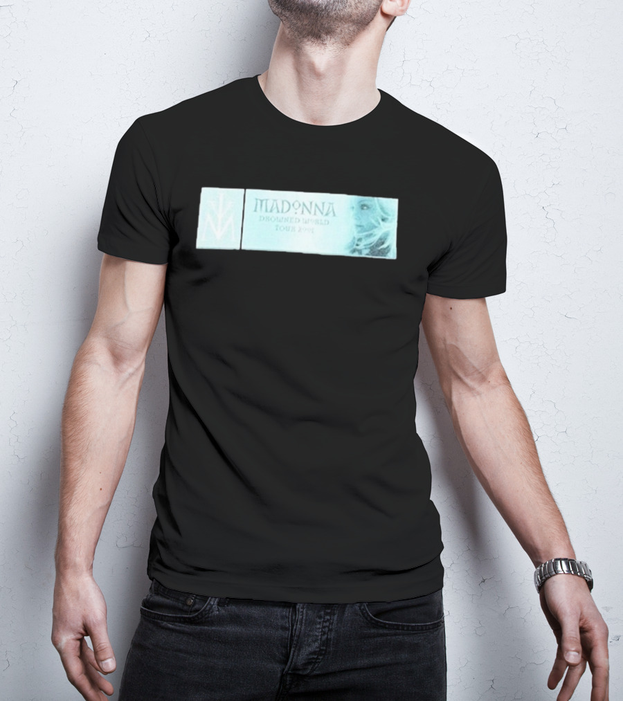 Madonna Drowned World Tour 2001 Blue Aesthetic Album Art T-Shirt