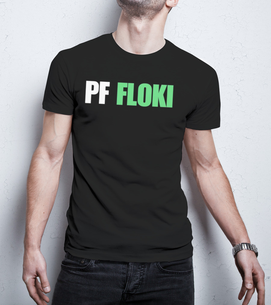 PF Floki Green And White Bold Text T-Shirt