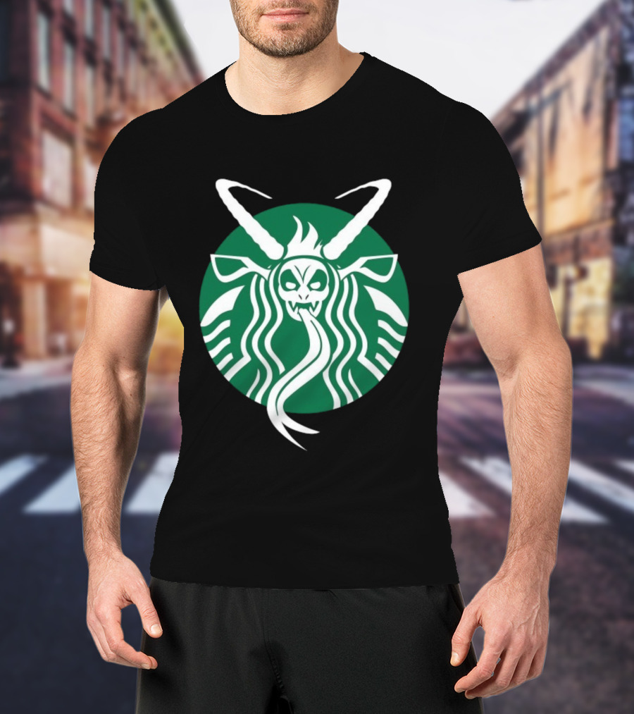 Starbucks Krampuspresso Christmas Coffee Monster Design T-Shirt