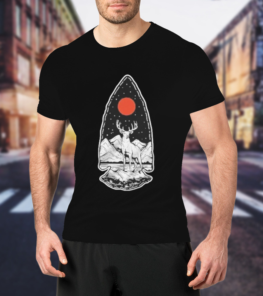 Black Rifle Coffee Deer Arrowhead Mountains And Night Sky T-Shirt