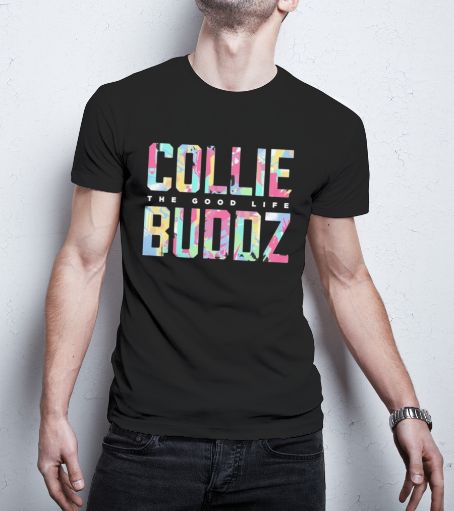 COLLIE BUDDZ The Good Life Bold Colorful Pattern T-Shirt