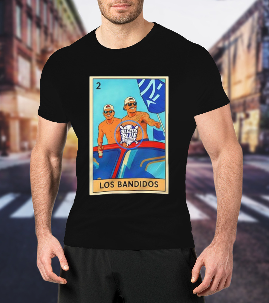 Dodgers Los Bandidos Loteria Card Bleeds Blue Designs T-Shirt