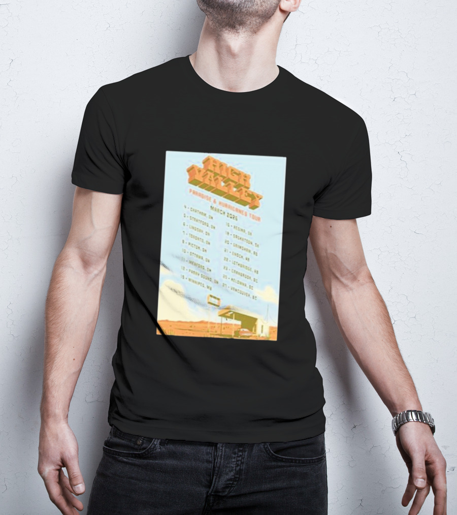 High Valley Paradise Hurricanes Tour 2026 March Dates Canada USA Locations T-Shirt