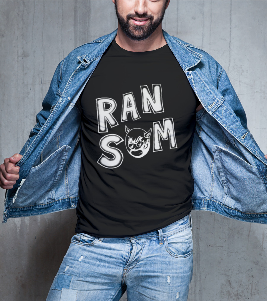 Ransom Devil Face Bold Text T-Shirt