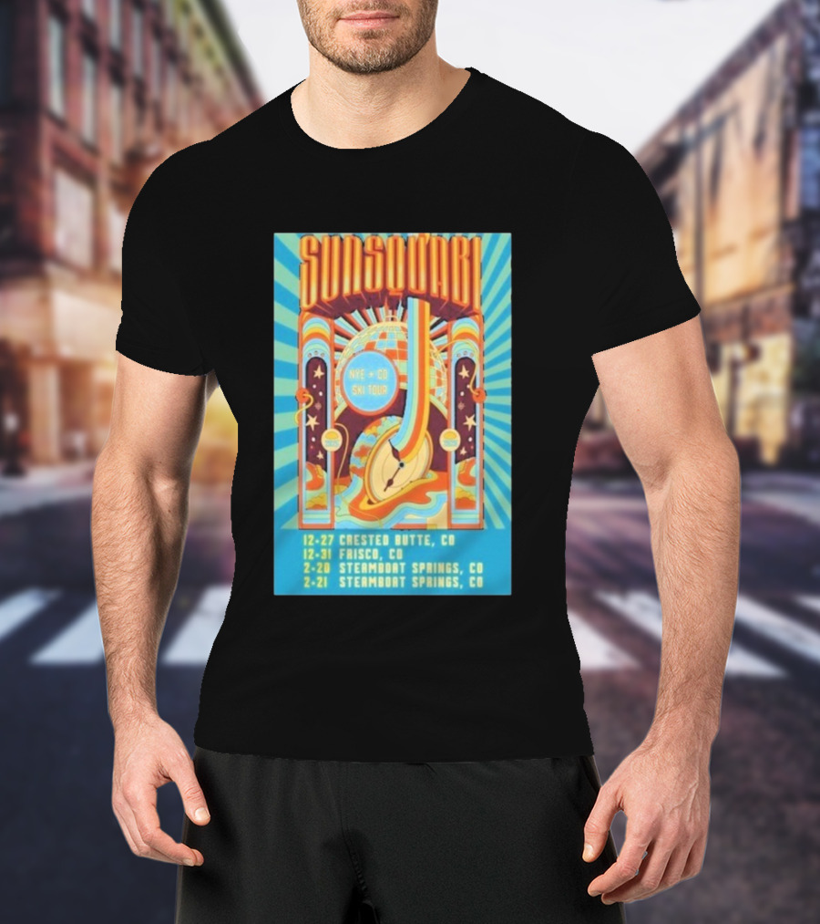 Sunsquabi NYE CO Ski Tour 2025 2026 Crested Butte Frisco Steamboat Springs Event Dates T-Shirt