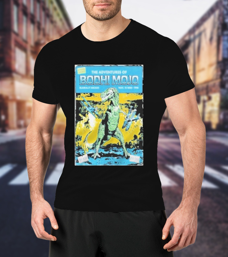 The Adventures Of Bodhi Mojo Nov 15 2025 Blairally Arcade Dinosaur Event T-Shirt