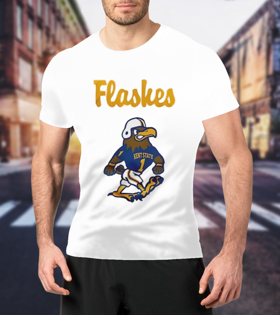 Kent State Golden Flashes Mascot Football Blue Jersey T-Shirt