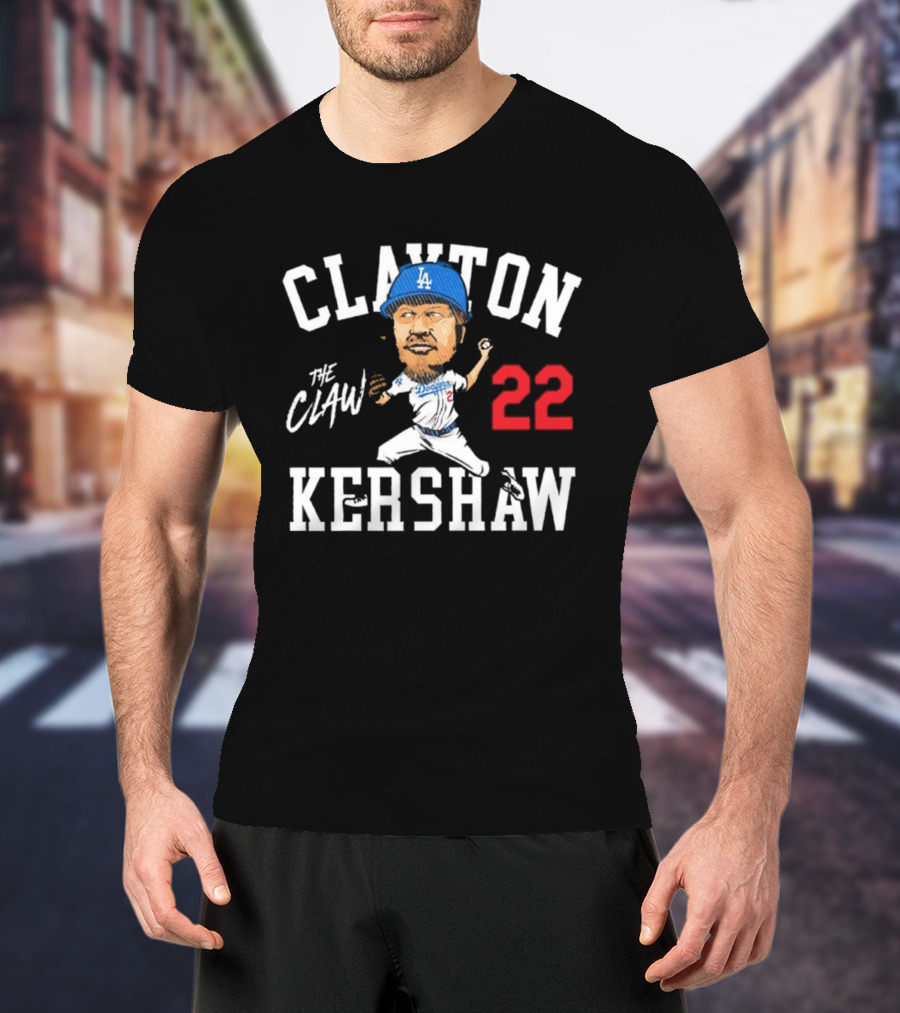 Clayton Kershaw Los Angeles Dodgers The Claw Cartoon 22 T-Shirt
