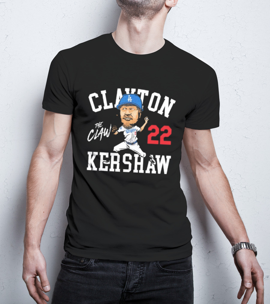 Clayton Kershaw Los Angeles Dodgers The Claw Cartoon 22 T-Shirt