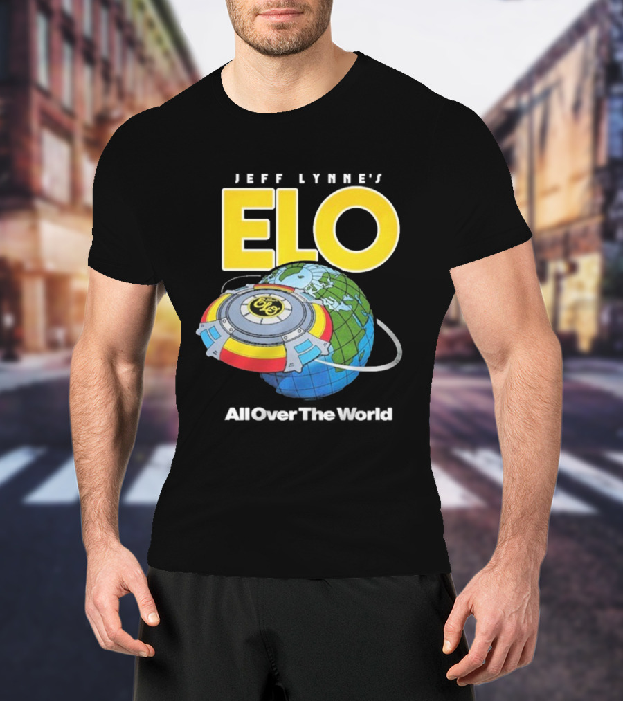 Jeff Lynne's ELO All Over The World Spaceship Globe T-Shirt