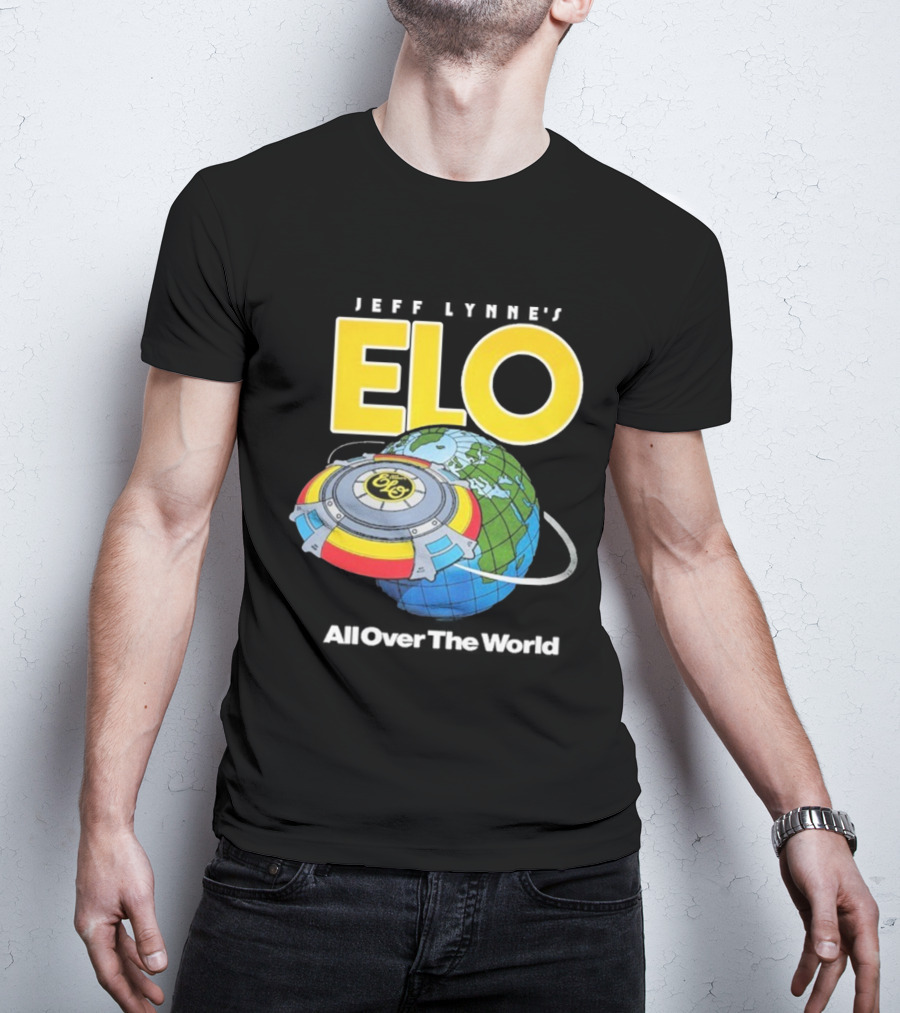 Jeff Lynne's ELO All Over The World Spaceship Globe T-Shirt