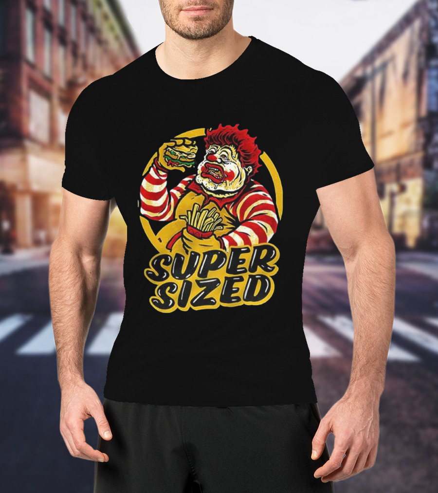 Super Sized Clown Eating Burger And Fries T-Shirt