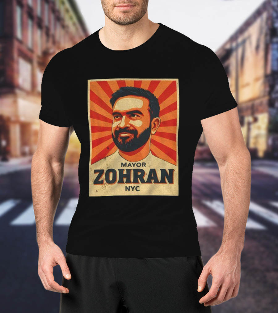 MAYOR ZOHRAN NYC Vintage Political Campaign Retro Style T-Shirt