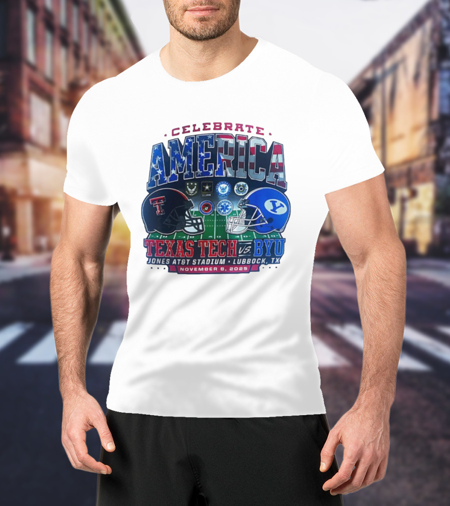 Celebrate America Texas Tech Vs BYU Jones AT&T Stadium Lubbock November 8 2025 T-Shirt