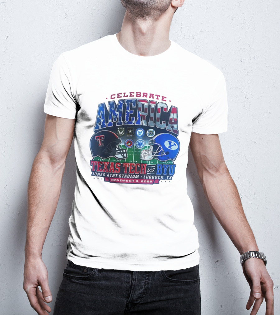 Celebrate America Texas Tech Vs BYU Jones AT&T Stadium Lubbock November 8 2025 T-Shirt