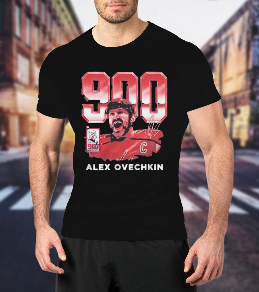 Alex Ovechkin 900 Career Goals Washington Capitals Signature T-Shirt