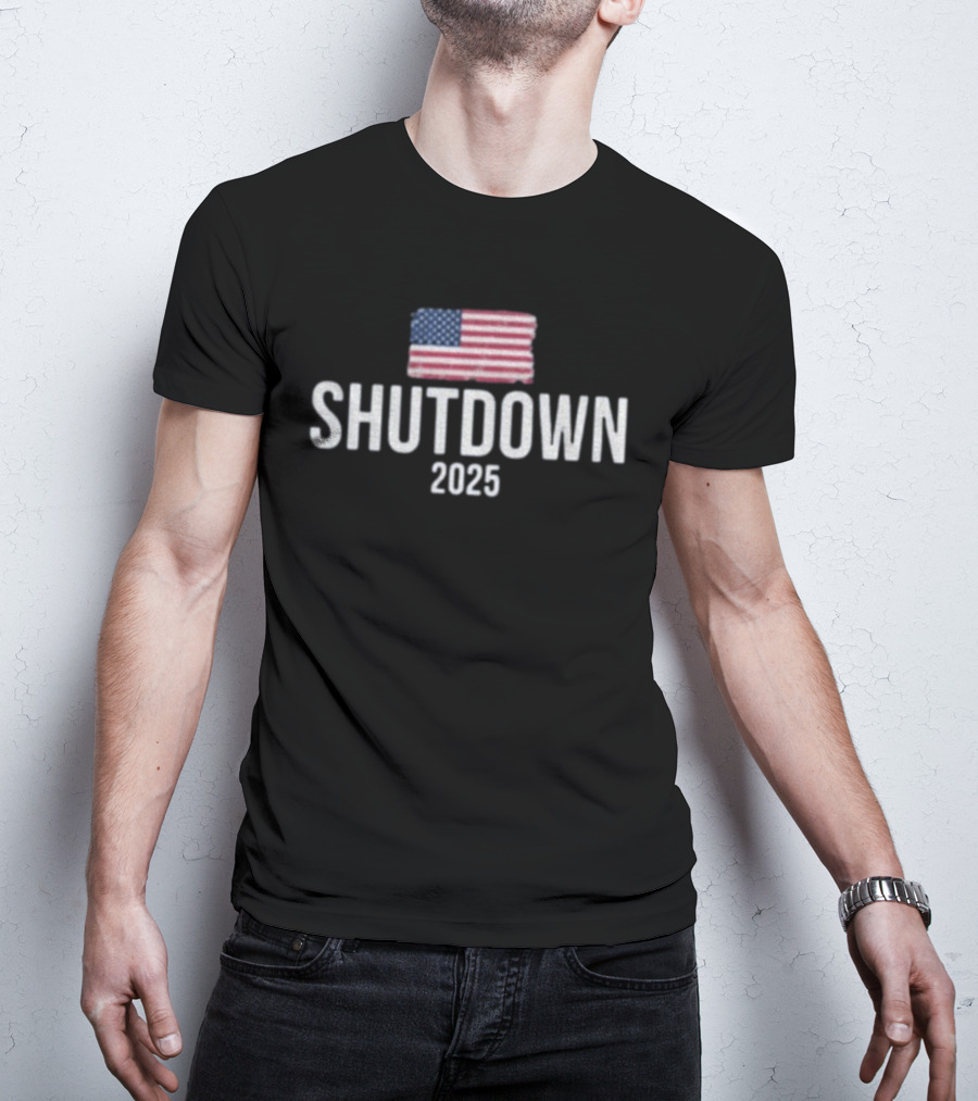American Flag Shutdown 2025 T-Shirt