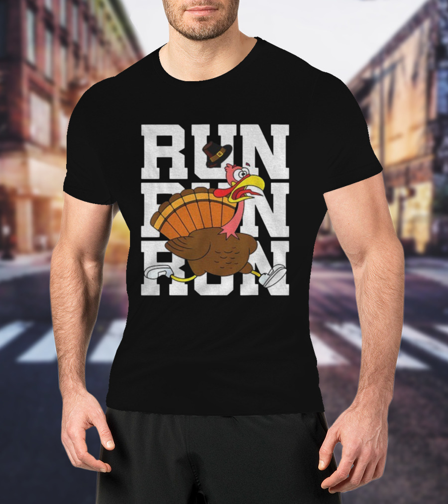 RUN RUN RUN Turkey Trot Thanksgiving 5K Race T-Shirt