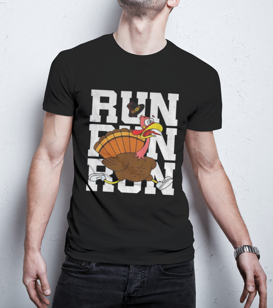 RUN RUN RUN Turkey Trot Thanksgiving 5K Race T-Shirt