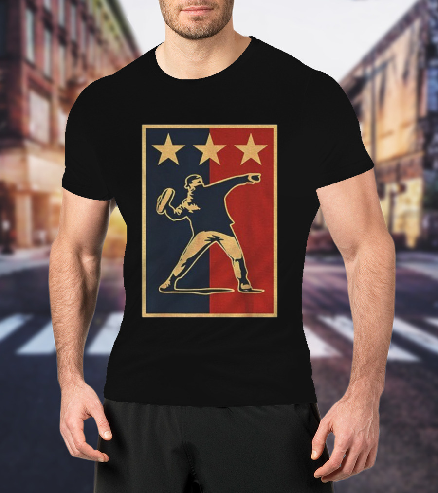 Sandwich Guy Resist Hope Obey Style Three Stars Retro Thrower T-Shirt