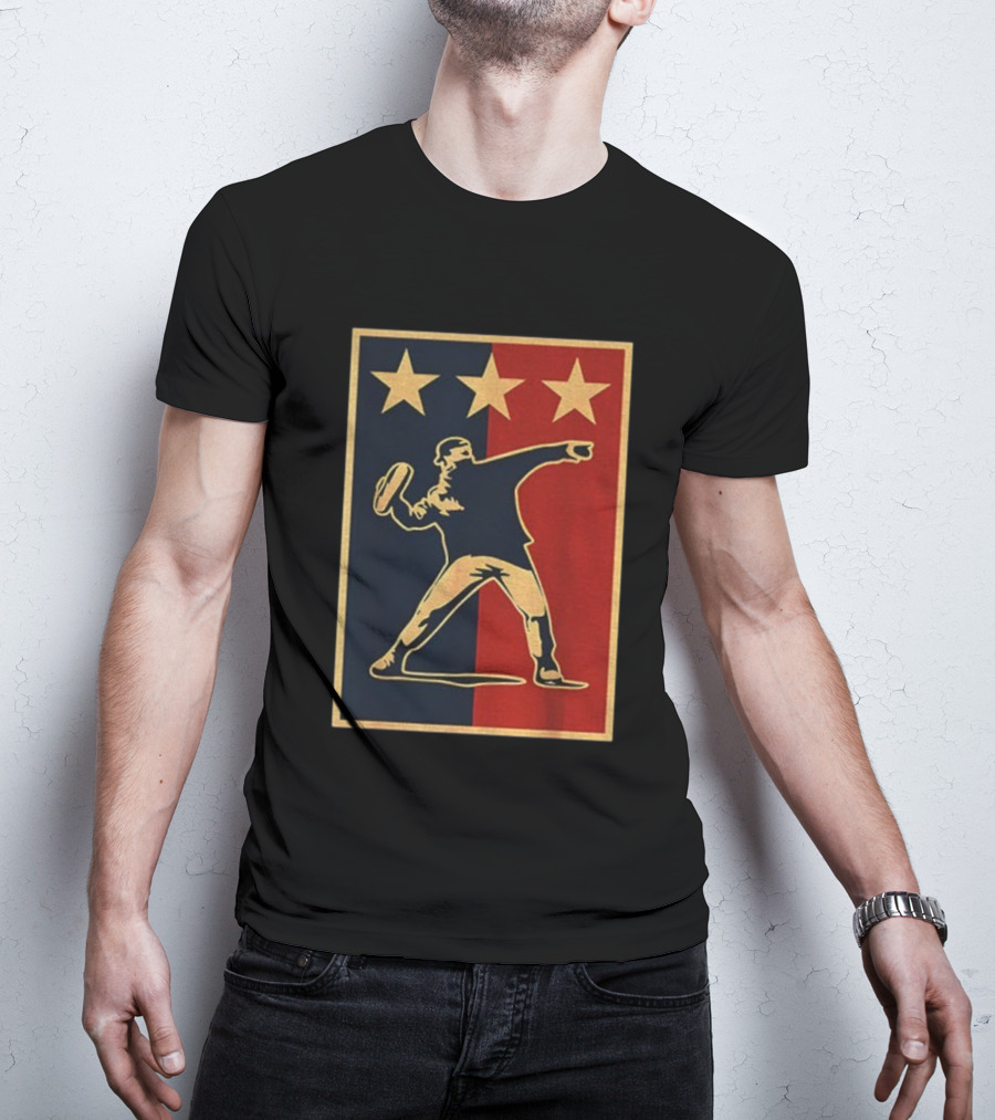 Sandwich Guy Resist Hope Obey Style Three Stars Retro Thrower T-Shirt