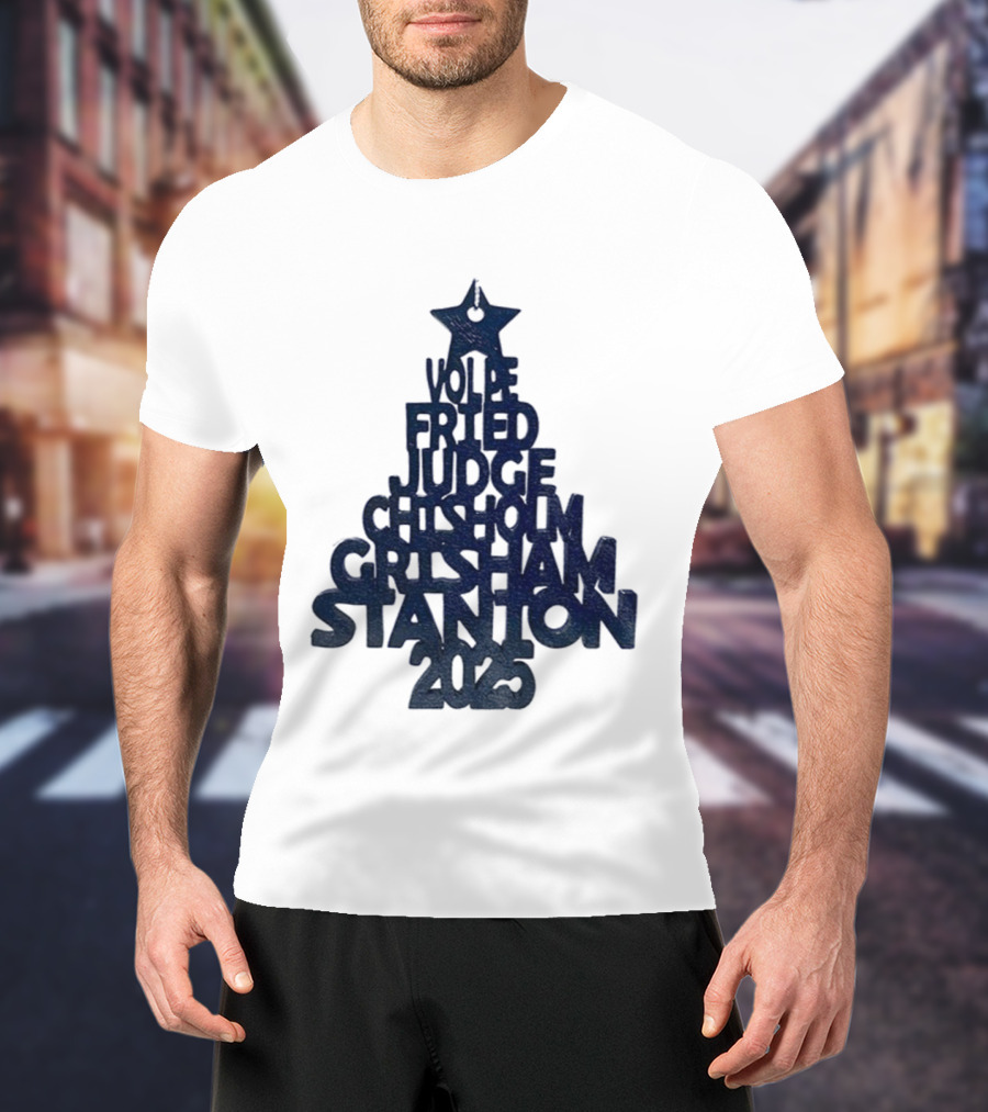 New York Yankees Vole Prized Judge Chisholm Grisham Stanton Christmas Tree 2025 T-Shirt