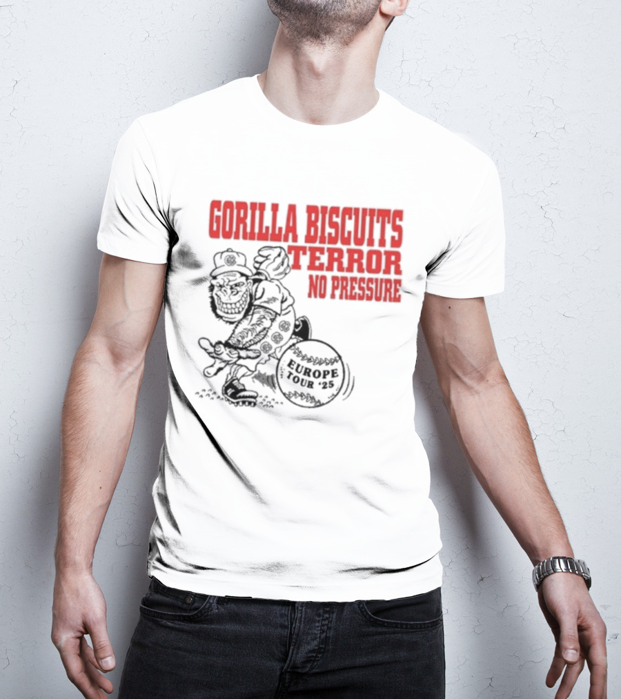 Gorilla Biscuits Terror No Pressure European Tour Promo 2025 T-Shirt