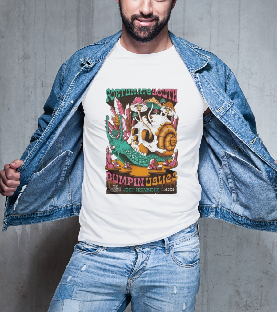 Fortunate Youth Bumpin Uglies Skull Snail The Caverns TN Nov 16 2023 Josh Heinrichs T-Shirt