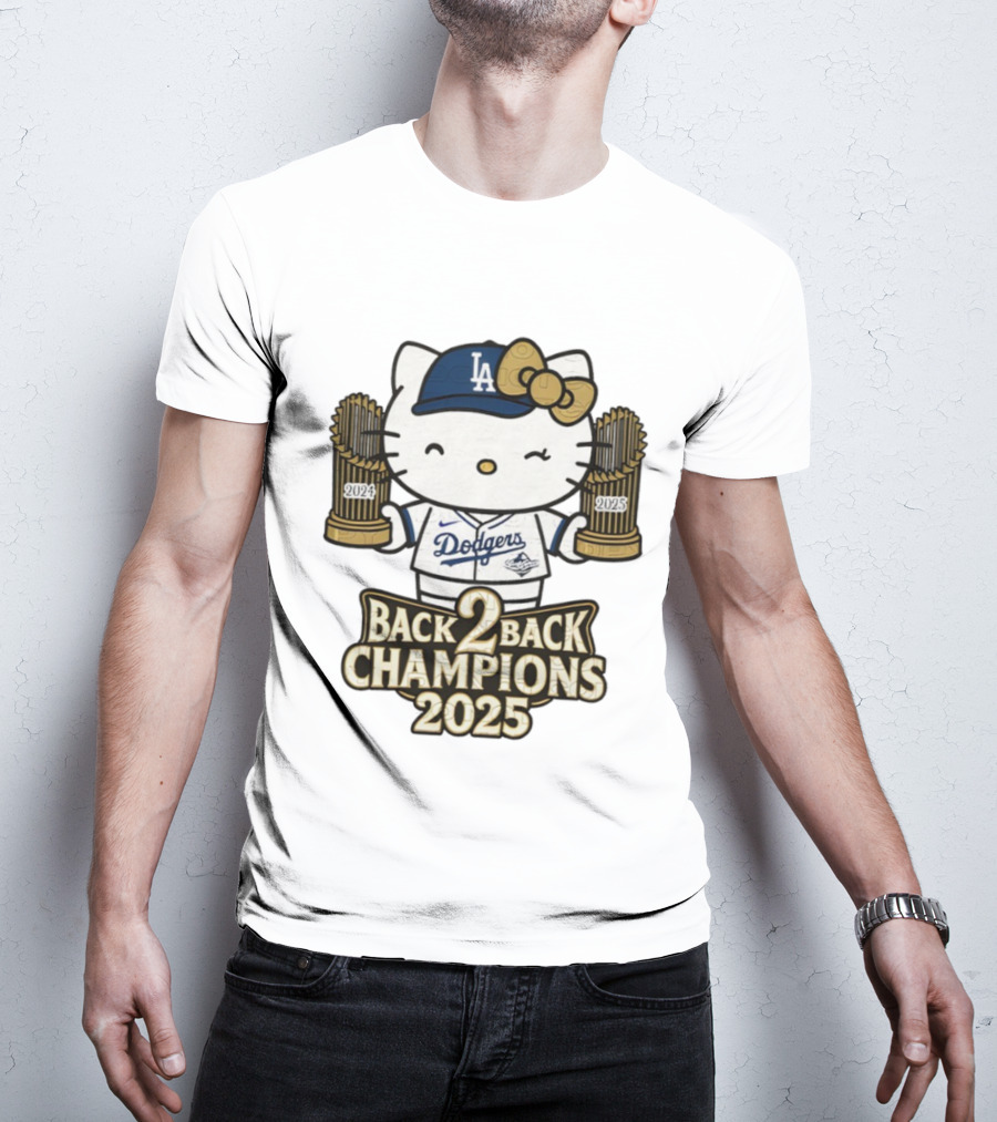 Hello Kitty Dodgers Back 2 Back Champions 2024 2025 T-Shirt