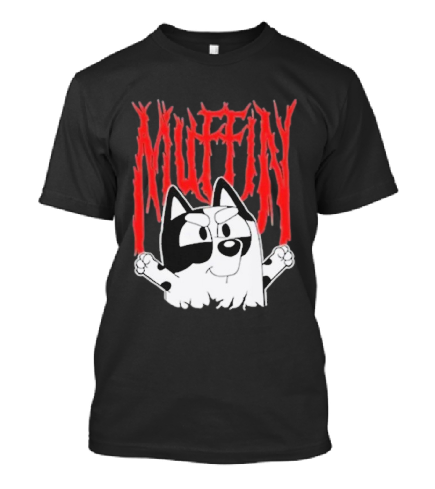 Bluey Muffin Metal Band Style T-Shirt