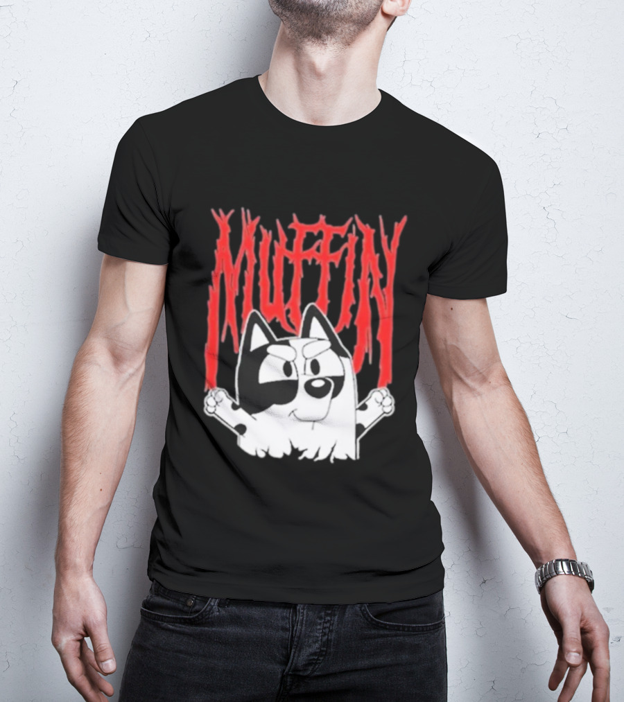 Bluey Muffin Metal Band Style T-Shirt
