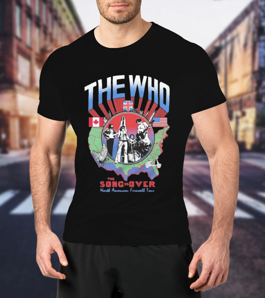 The Who The Song Is Over North American Farewell Tour 2025 USA Canada UK Flags T-Shirt