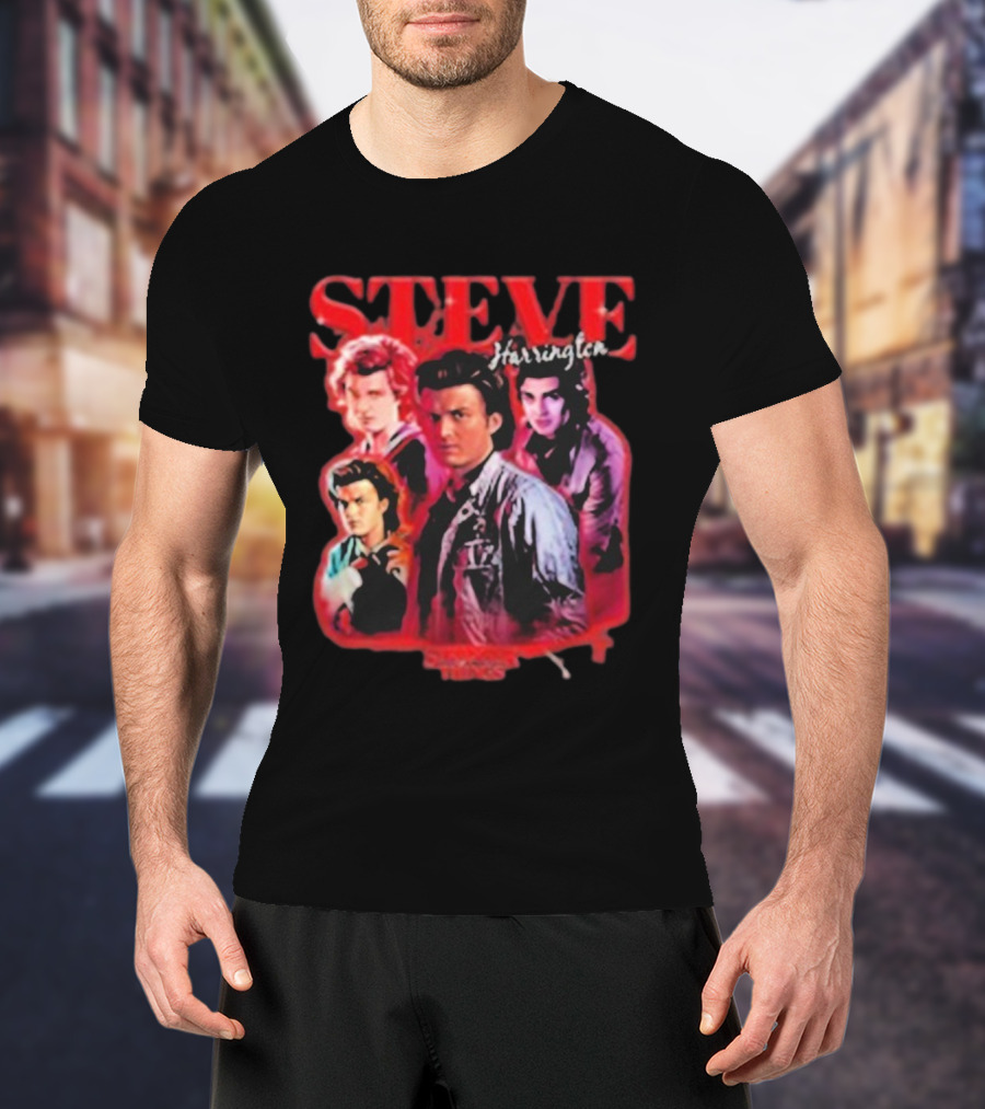 Steve Harrington Stranger Things Character Collage T-Shirt