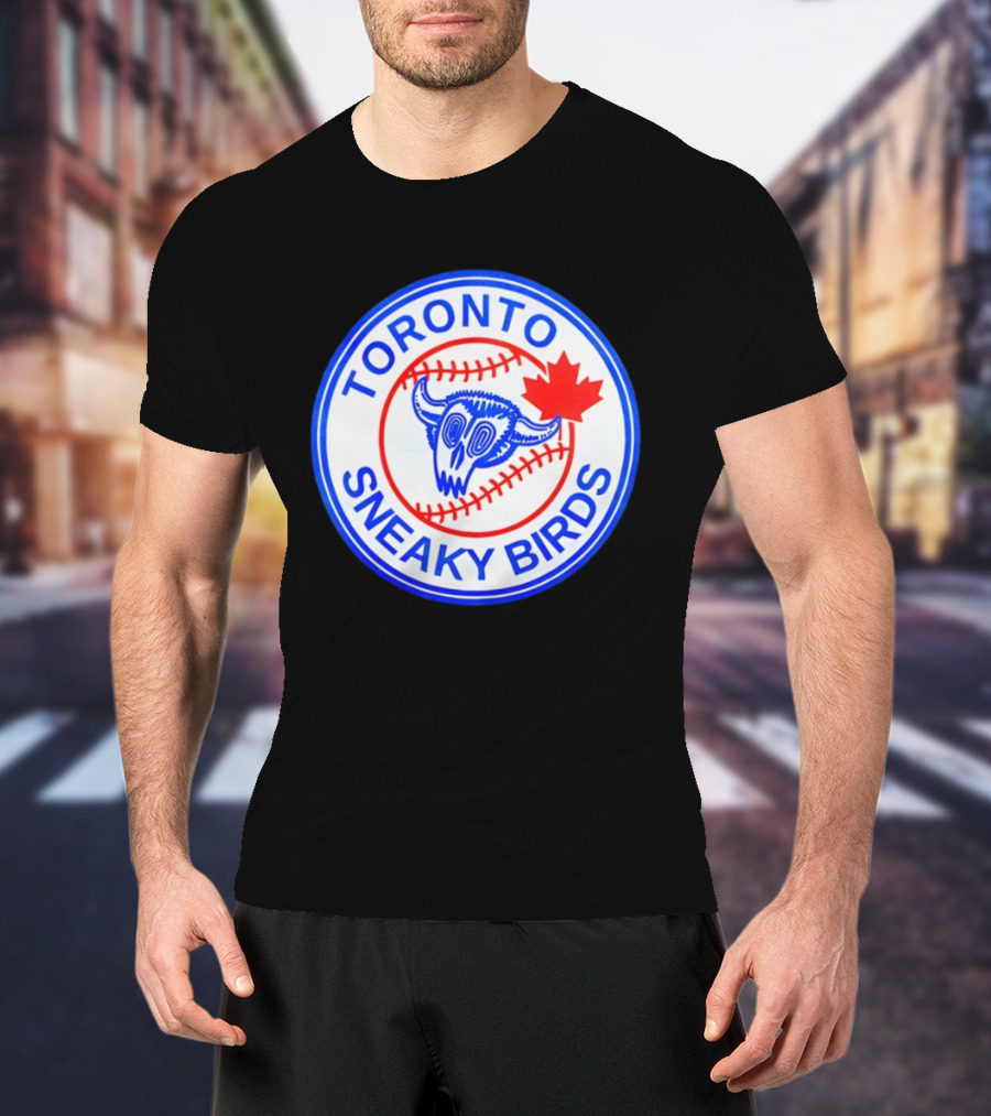 Toronto Sneaky Birds MLB Baseball 2025 Parody Maple Leaf Emblem T-Shirt