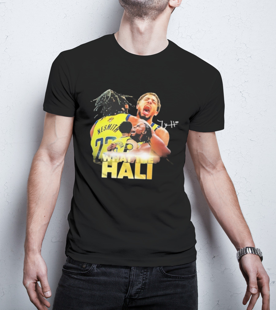 Tyrese Haliburton Hug Aaron Nesmith What The Hali Indiana Pacers 2025 T-Shirt