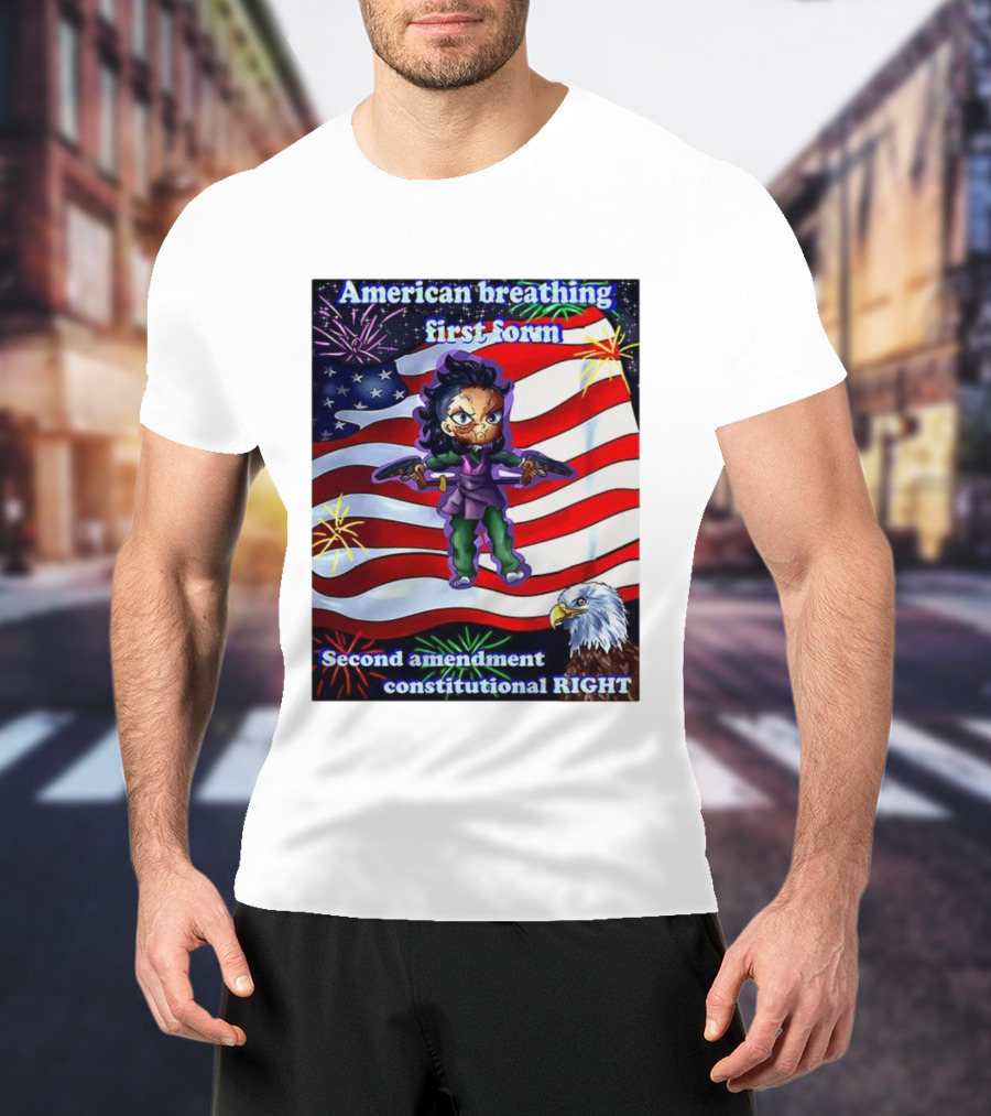 American Breathing First Form Second Amendment Constitutional Right T-Shirt
