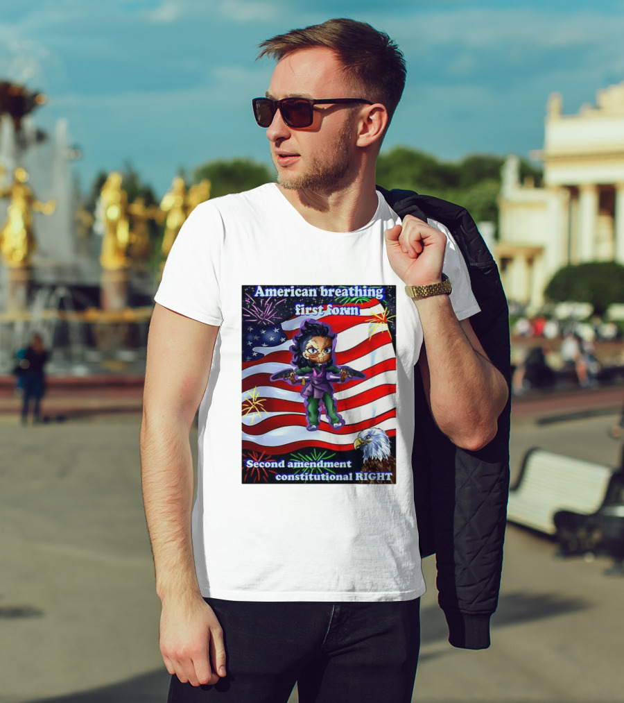 American Breathing First Form Second Amendment Constitutional Right T-Shirt