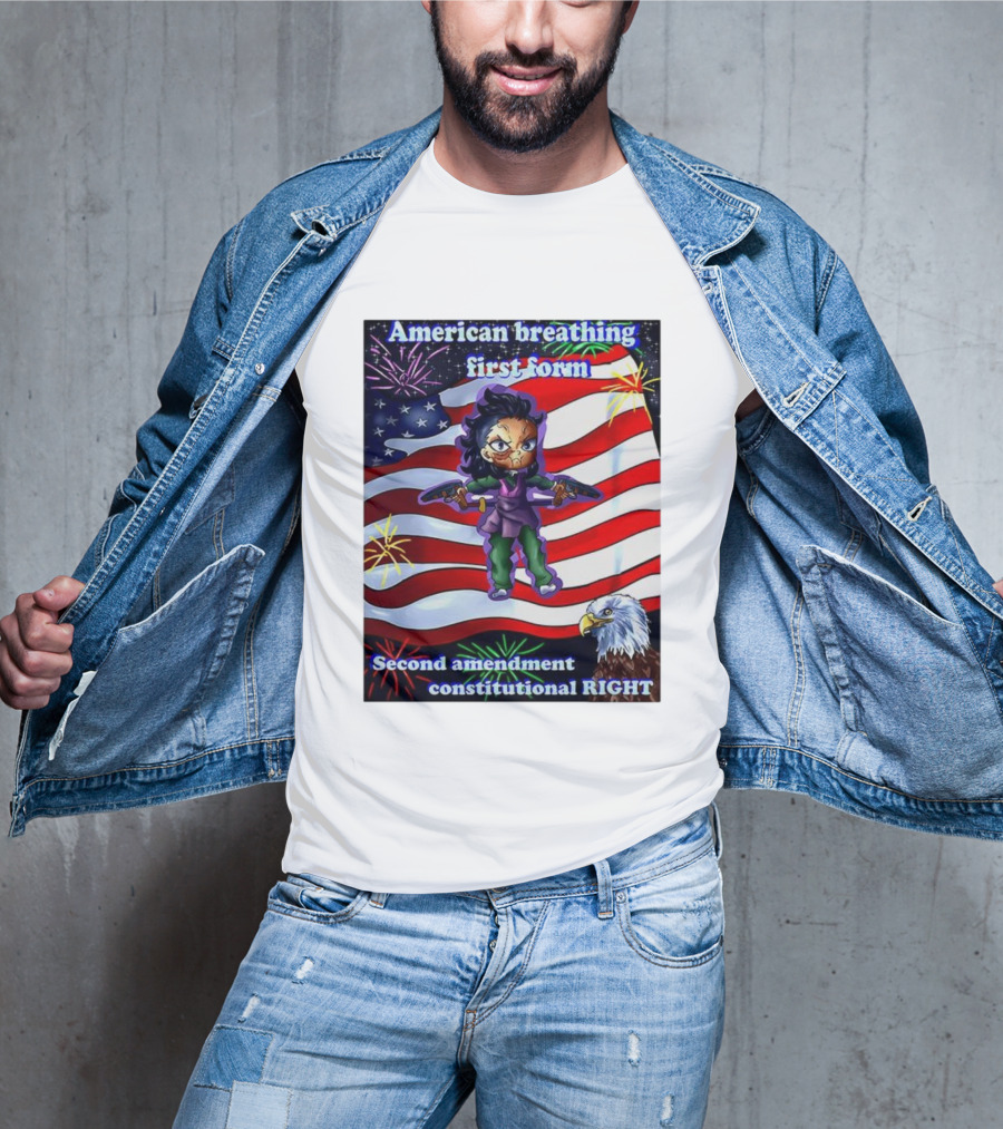 American Breathing First Form Second Amendment Constitutional Right T-Shirt