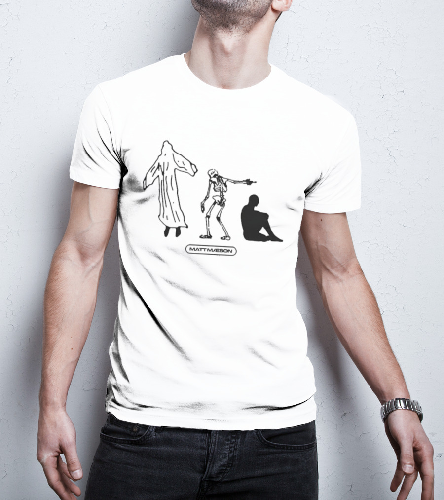 Matt Maeson Rational Skeleton Grim Reaper Meditation Silhouettes T-Shirt