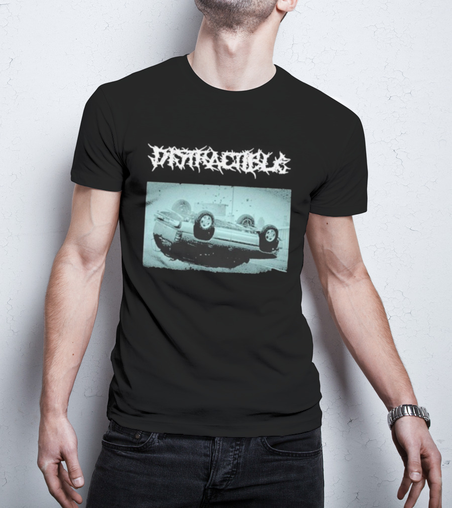 Distractible Crash Metal Car Upside Down Vehicle T-Shirt