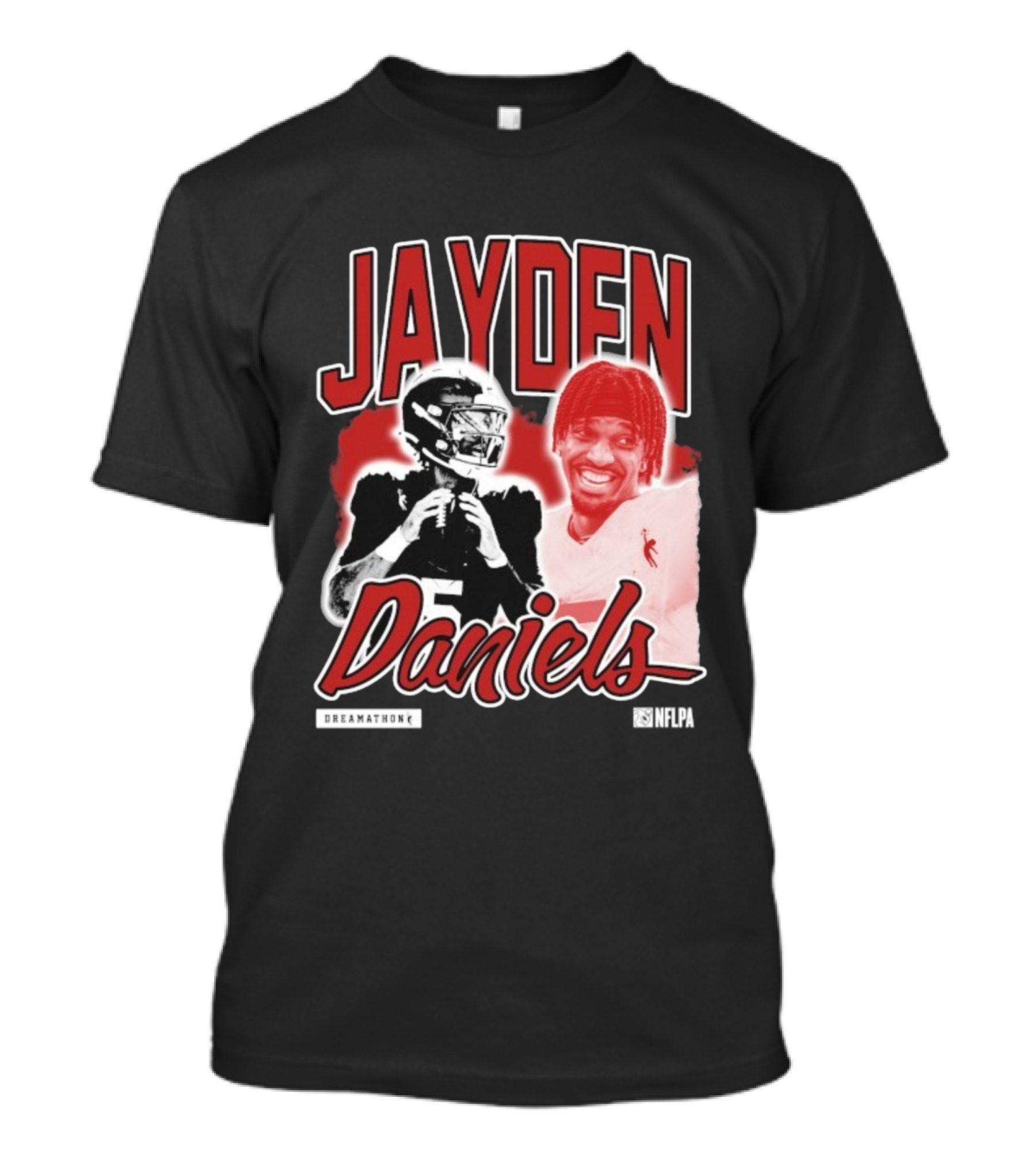 Jayden Daniels Dreamathon NFLPA Football Collaboration T-Shirt