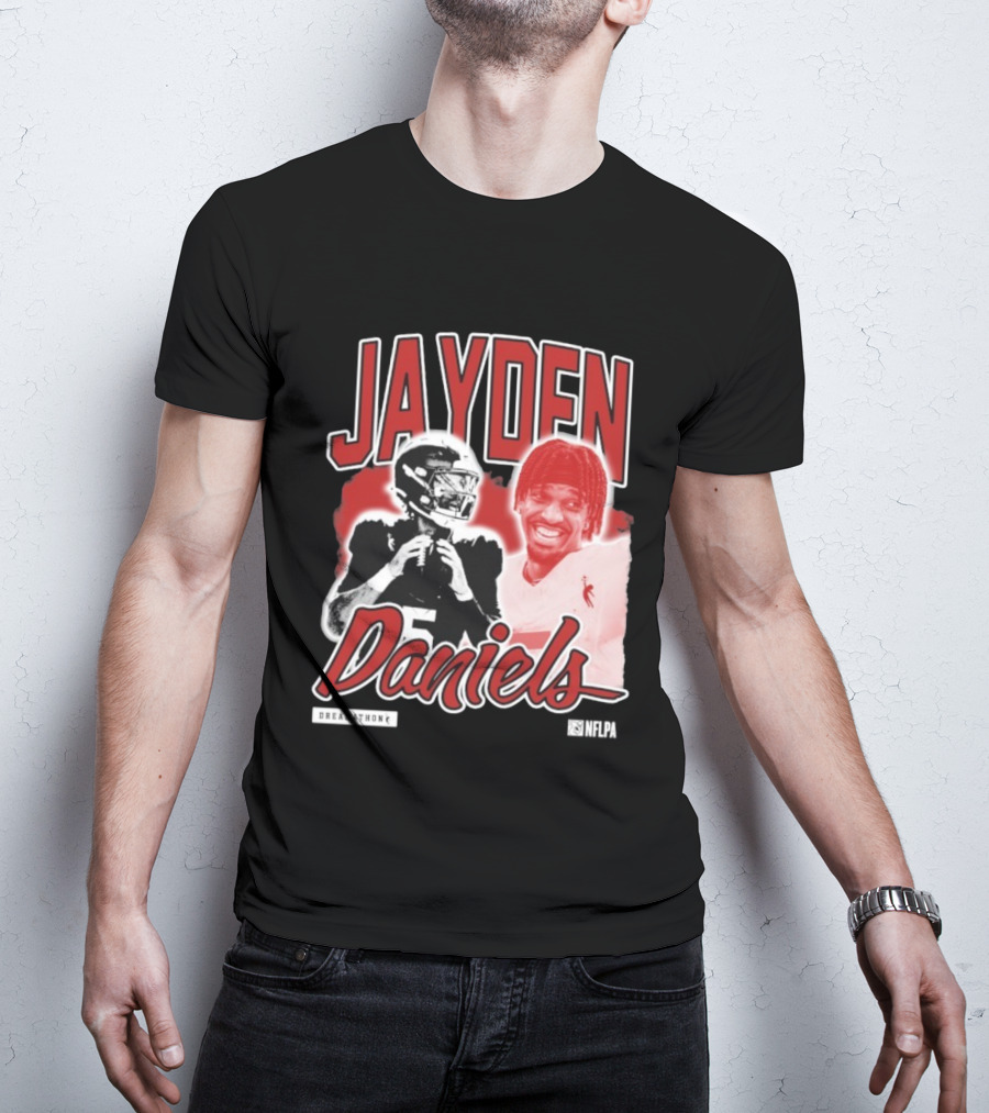 Jayden Daniels Dreamathon NFLPA Football Collaboration T-Shirt