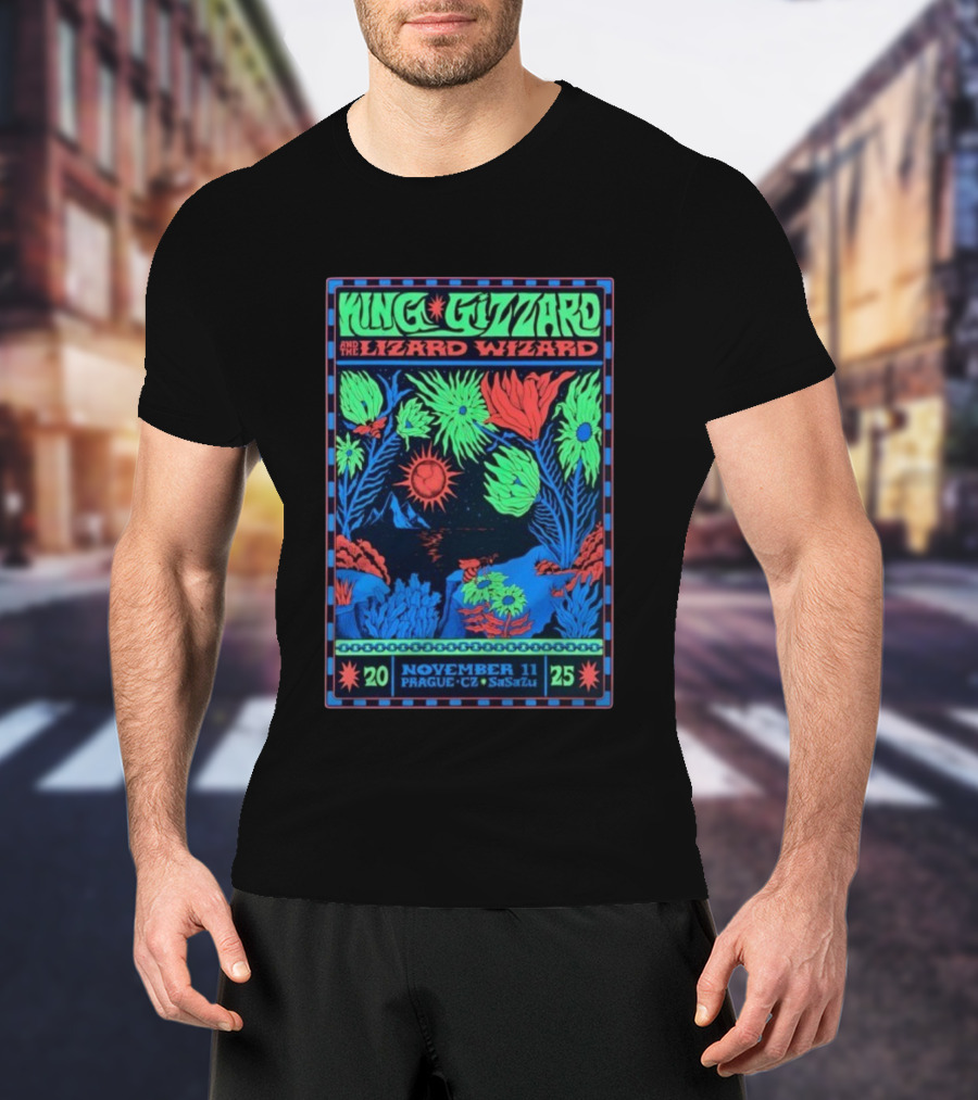 King Gizzard And The Lizard Wizard Prague SaSaZu November 11 2025 Neon Concert Event T-Shirt