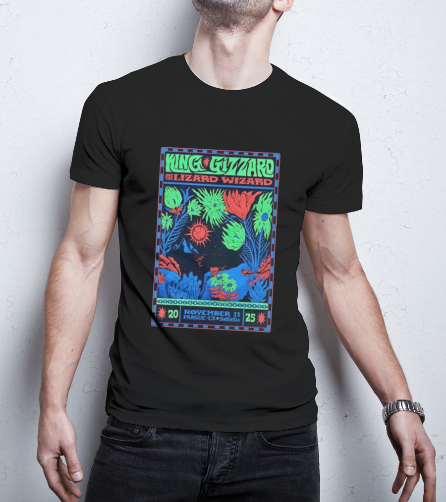 King Gizzard And The Lizard Wizard Prague SaSaZu November 11 2025 Neon Concert Event T-Shirt