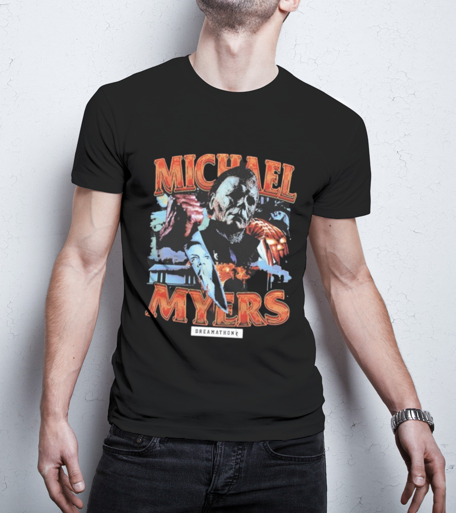 Michael Myers Dreamathon Horror Collage Vintage Style T-Shirt
