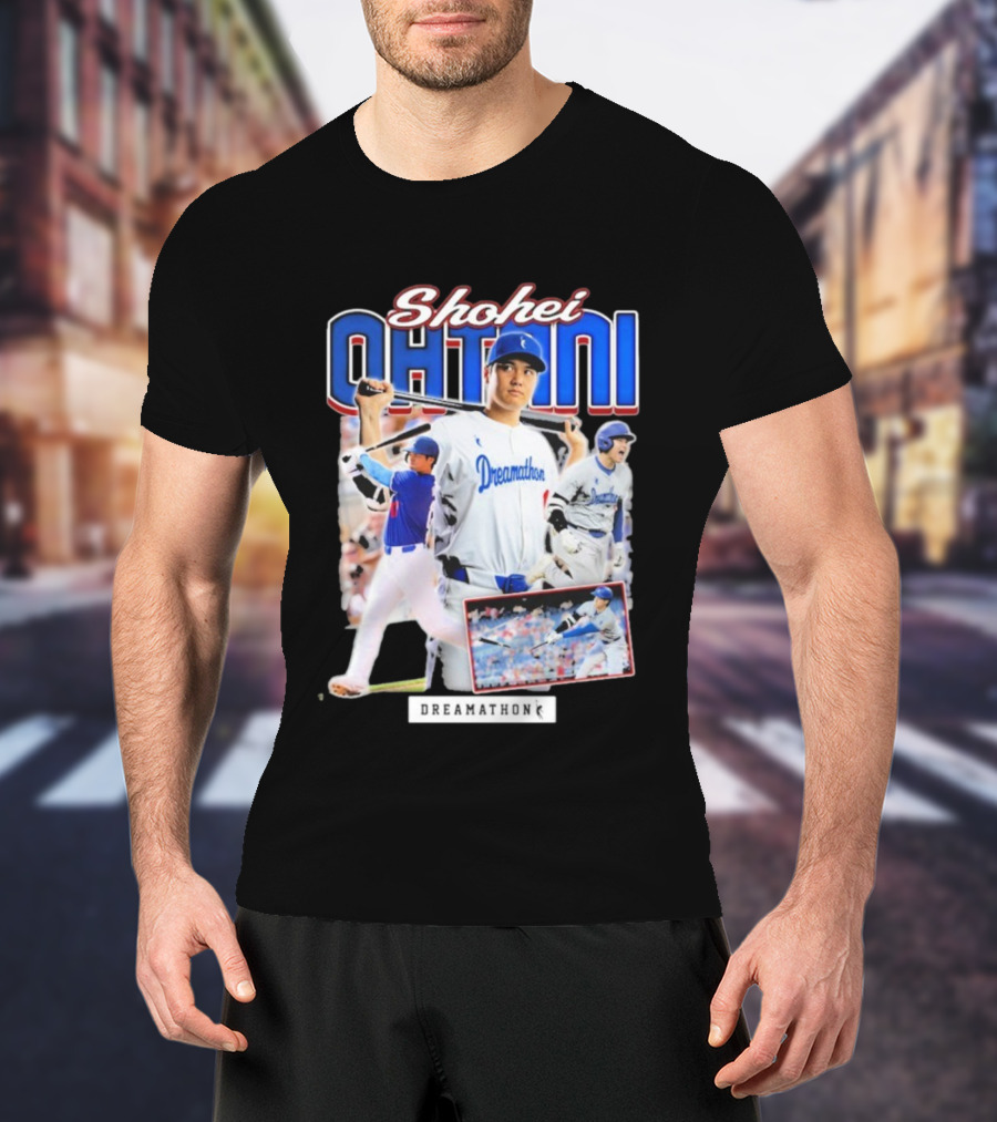 Shohei Ohtani Dreamathon Baseball Action Collage T-Shirt