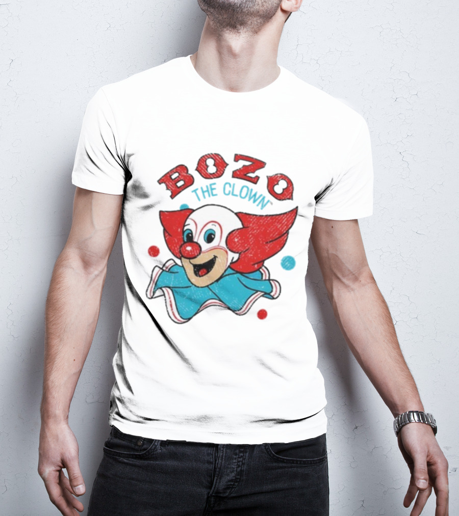 Bozo The Clown Vintage Cartoon Red Blue Fun Design T-Shirt