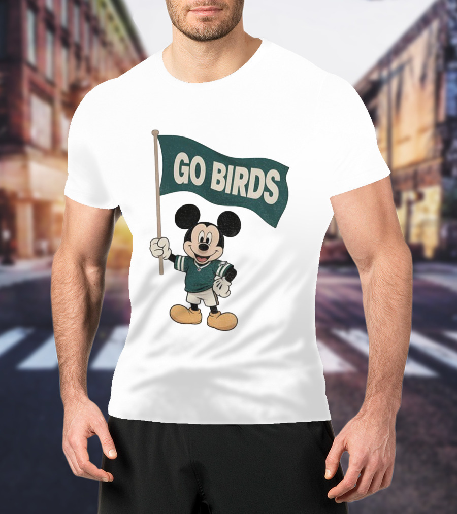 Mickey Mouse Go Birds Philadelphia Eagles NFL Football 2025 Flag T-Shirt
