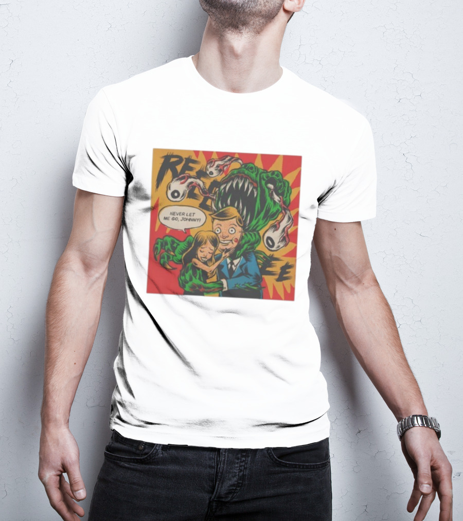 Creepy Comic Style Monster Attack Never Let Me Go Johnny Retro Art T-Shirt